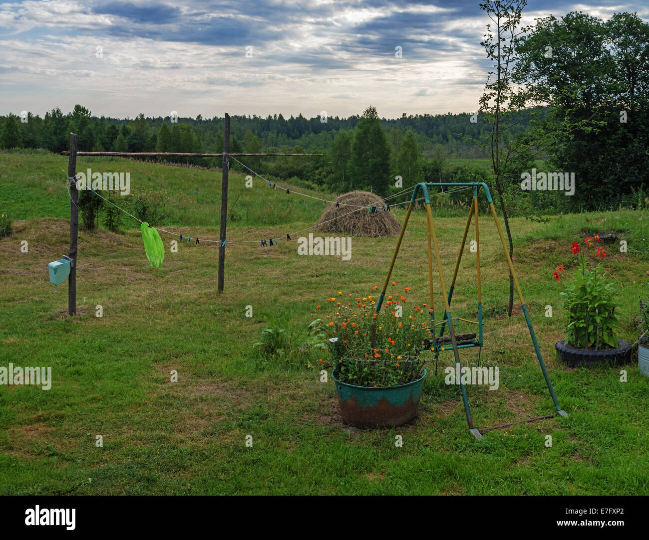 Village house yard Stock Photo Alamy