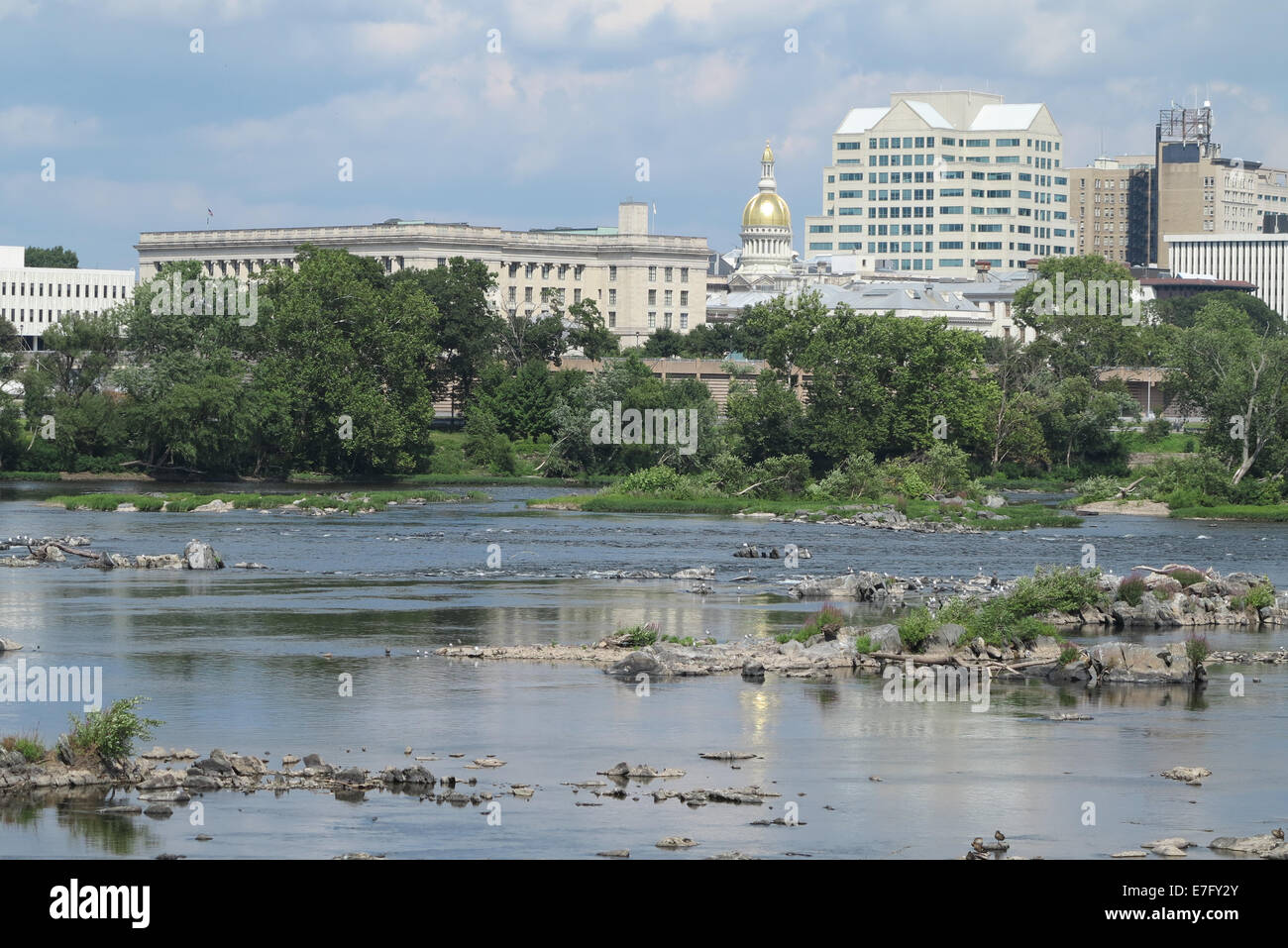 Delaware River and Trenton, seen from Morrisville, Pennsylvania bank