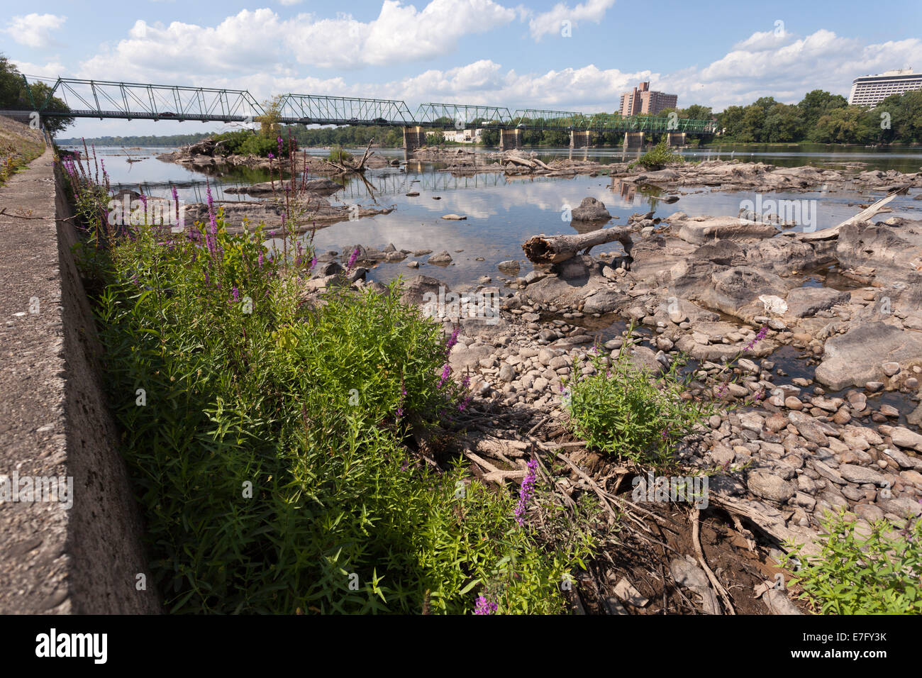 Delaware River and Trenton, seen from Morrisville, Pennsylvania bank