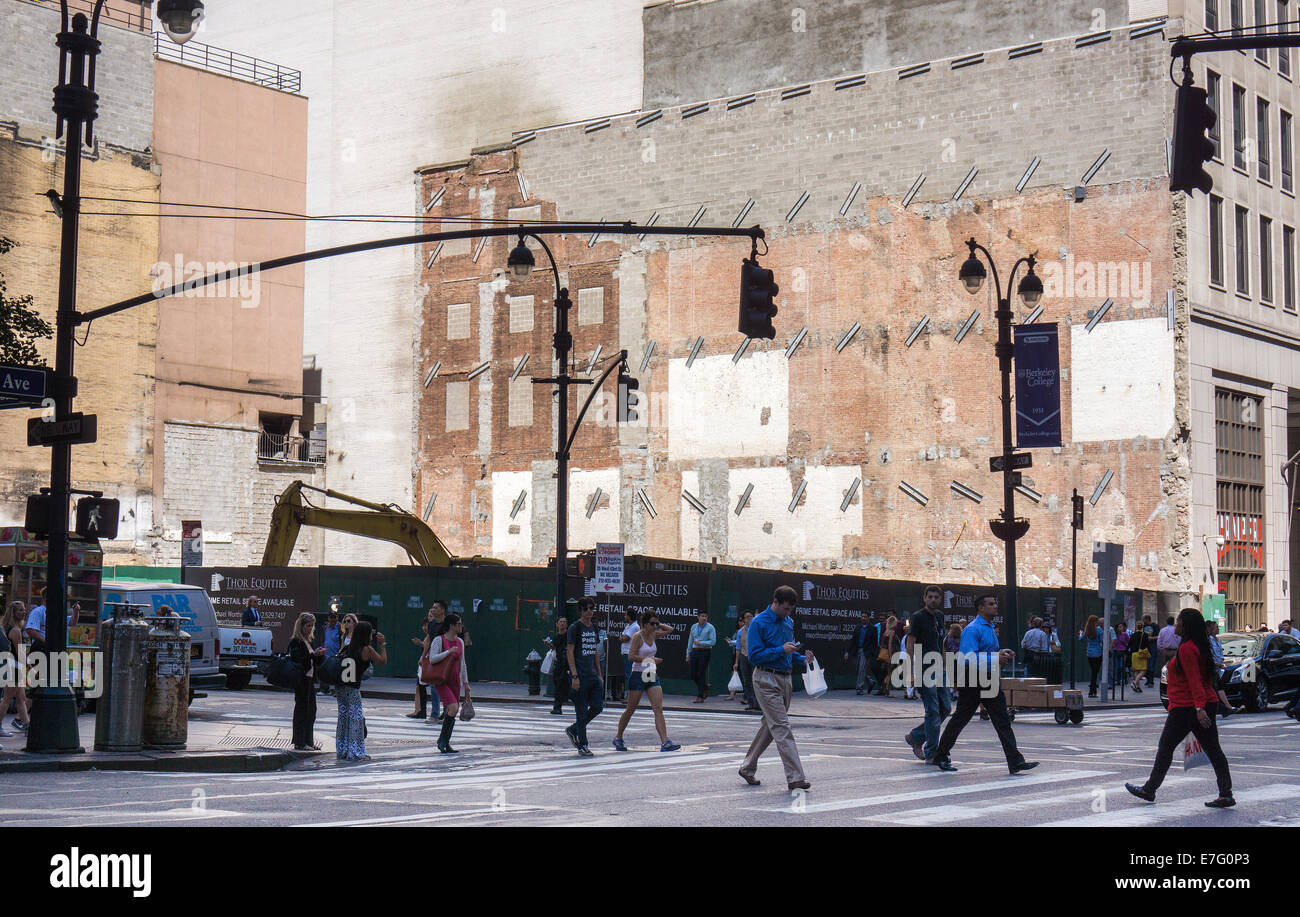 An empty lot waiting for development on Fifth Avenue at West 43rd