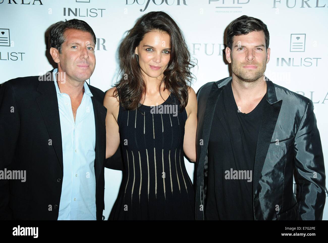 New York, NY, USA. 16th Sep, 2014. Michael Capponi, Katie Holmes, Gideon Kimbrell at arrivals for DuJour Cover Party, PHD Rooftop lounge at Dream Hotel Downtown, New York, NY September 16, 2014. Credit: Gregorio T. Binuya/Everett Collection/Alamy Live News Stock Photo