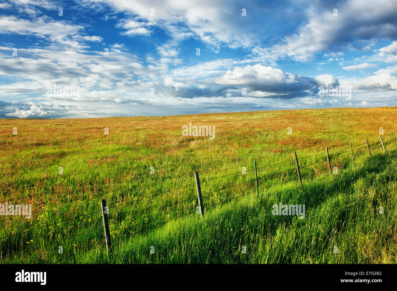 Oregon Prairie Evening clouds pass over NE Oregon's Wallowa County and the Zumwalt ...