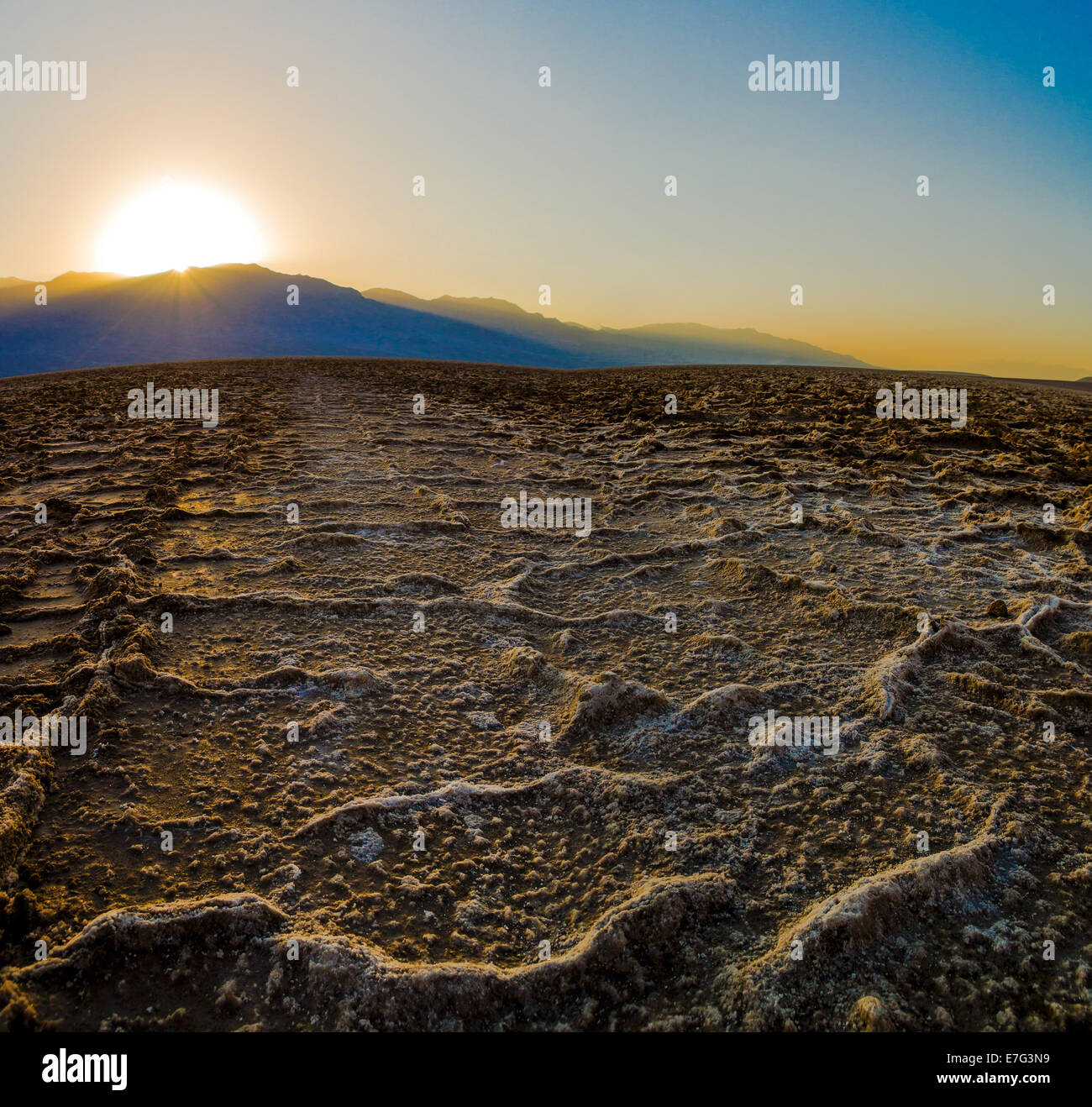 Beautiful sunset at Badwater Death Valley National Park Stock Photo - Alamy