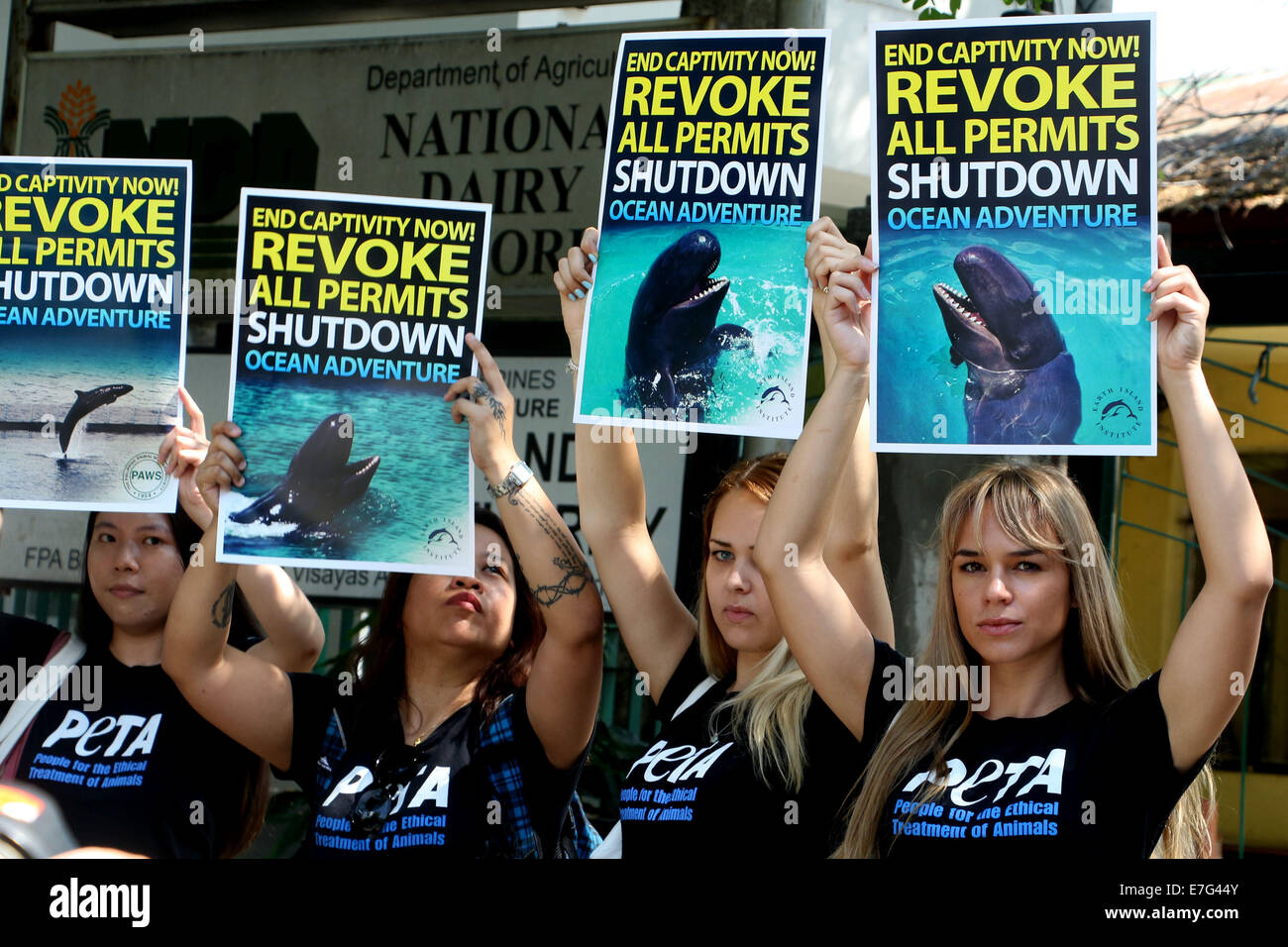 Members of People for the Ethical Treatment of Animals (PETA), Earth Island Institute Philippines and The Philippines Animal Welfare Society protest in front of Bureau of Animal Industry (BAI) in Quezon City Members of People for the Ethical Treatment of Animals (PETA), Earth Island Institute Philippines and The Philippines Animal Welfare Society protest in front of Bureau of Animal Industry (BAI) in Quezon City