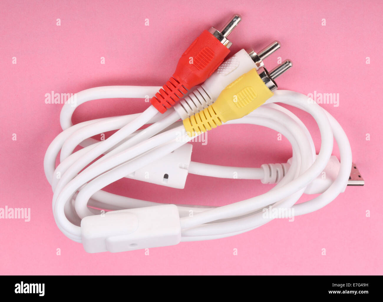 Audio Video Cord Plug-and-Sockets Stock Photo