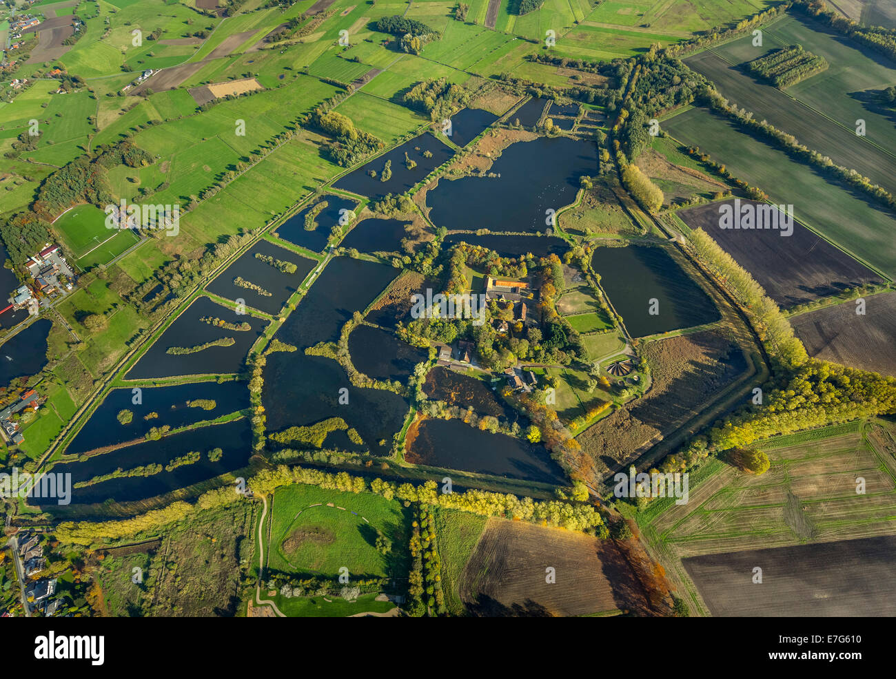 Aerial view, Gut Rietberg Manor and the grounds of the 2008 State ...