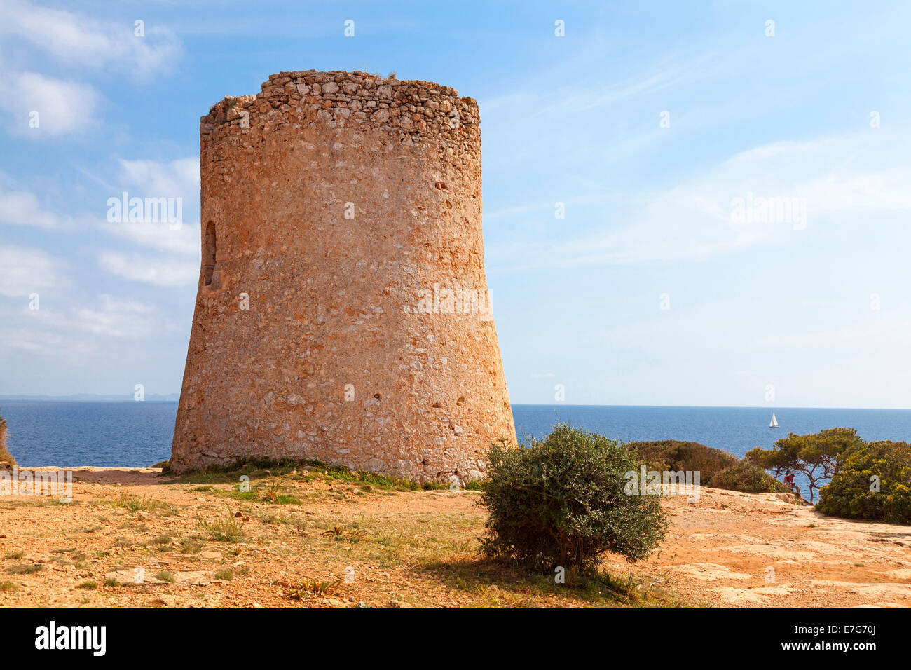 Torre de Cala Pi, medieval watchtower on the coast, Cala Pi