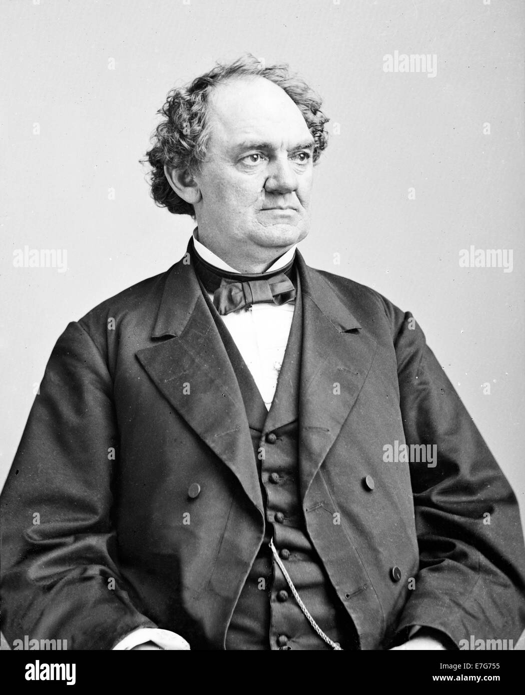 PT Barnum, Phineas Taylor Barnum, American showman and businessman remembered for founding the Barnum & Bailey Circus. Stock Photo