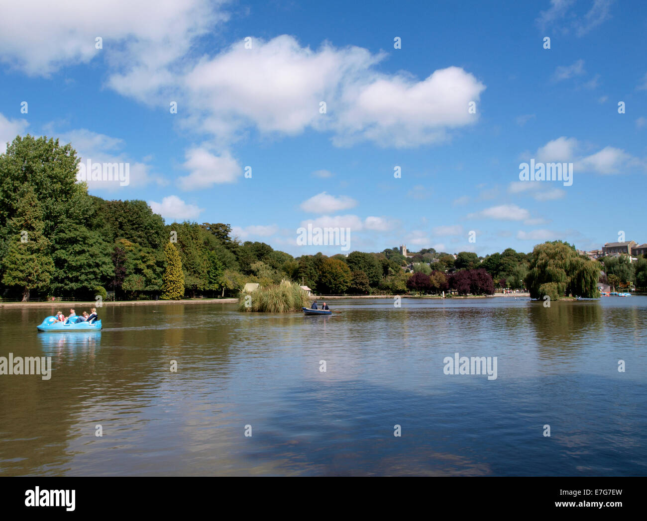 Boating lake, Helston, Cornwall, UK Stock Photo