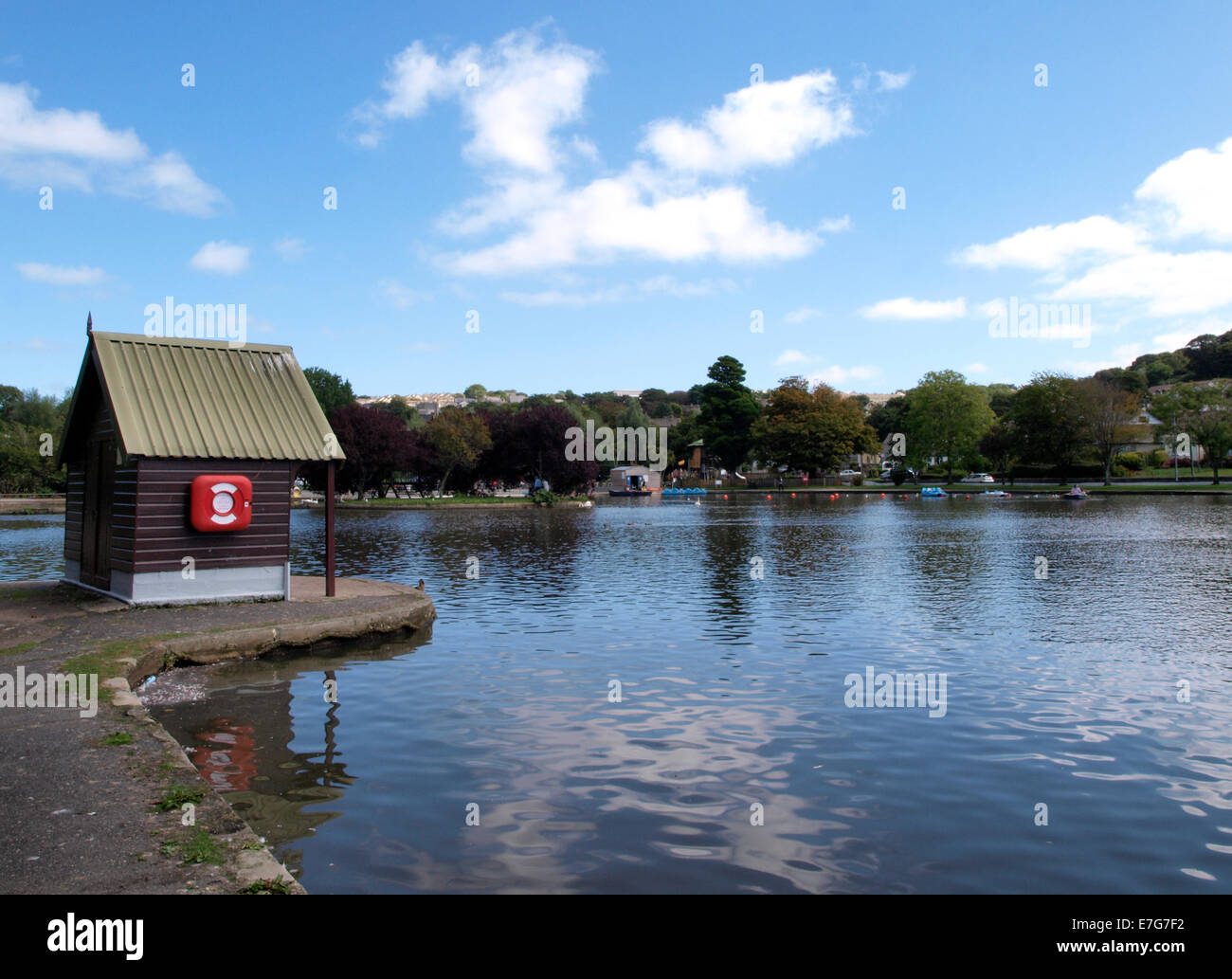 Boating lake, Helston, Cornwall, UK Stock Photo
