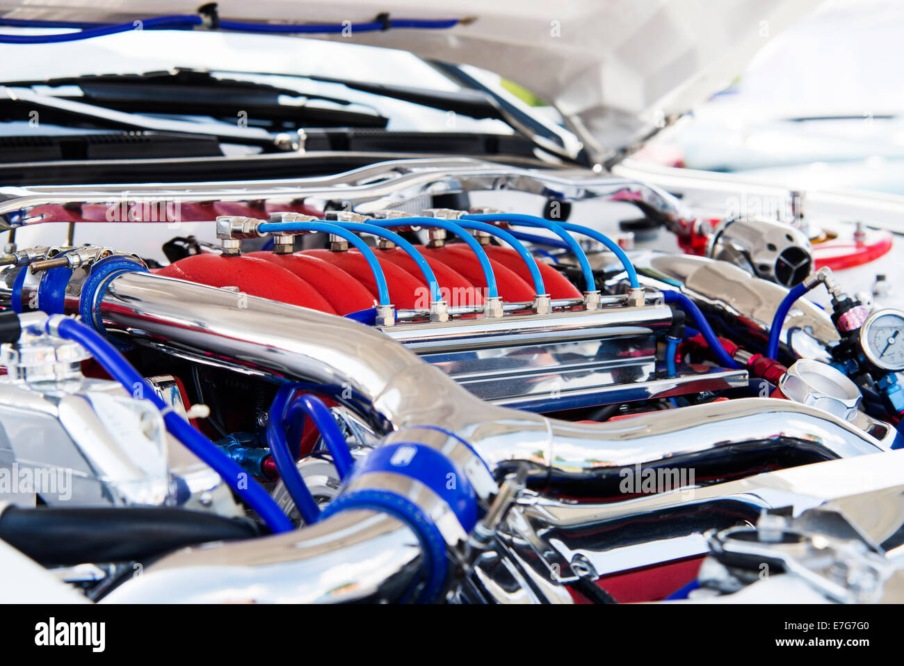 powerful engine of the modern car Stock Photo - Alamy