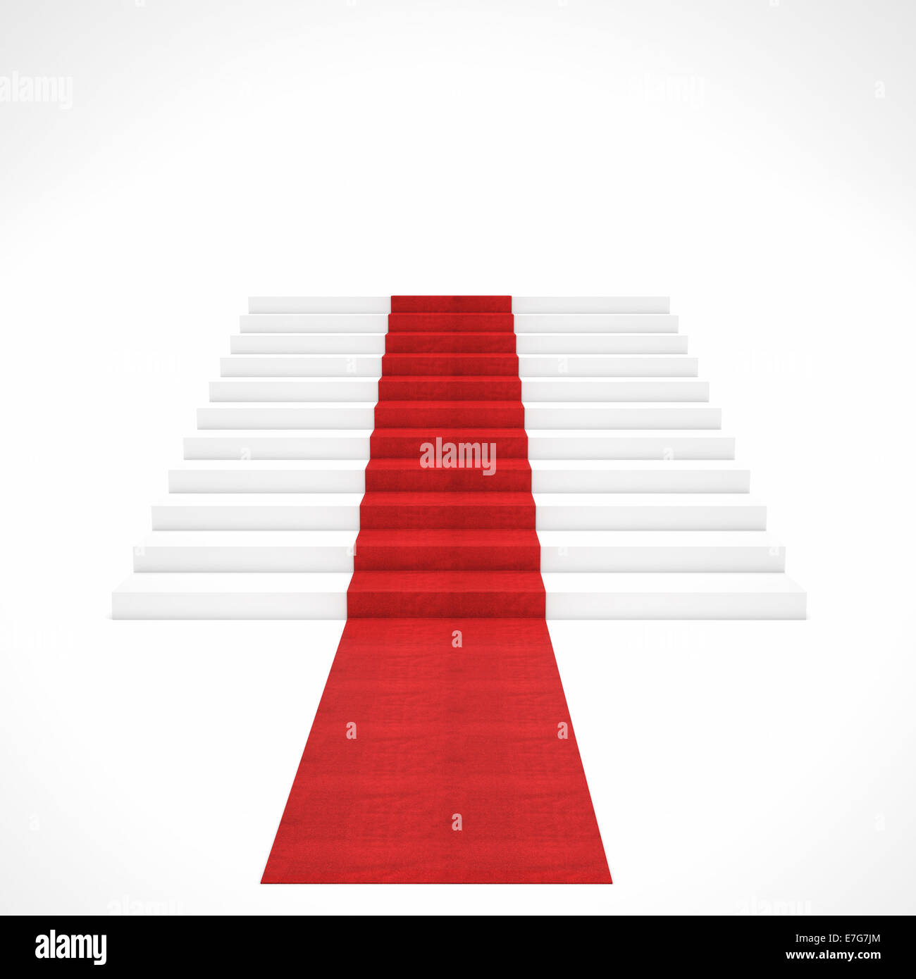 3d image of red carpet on white stair Stock Photo Alamy