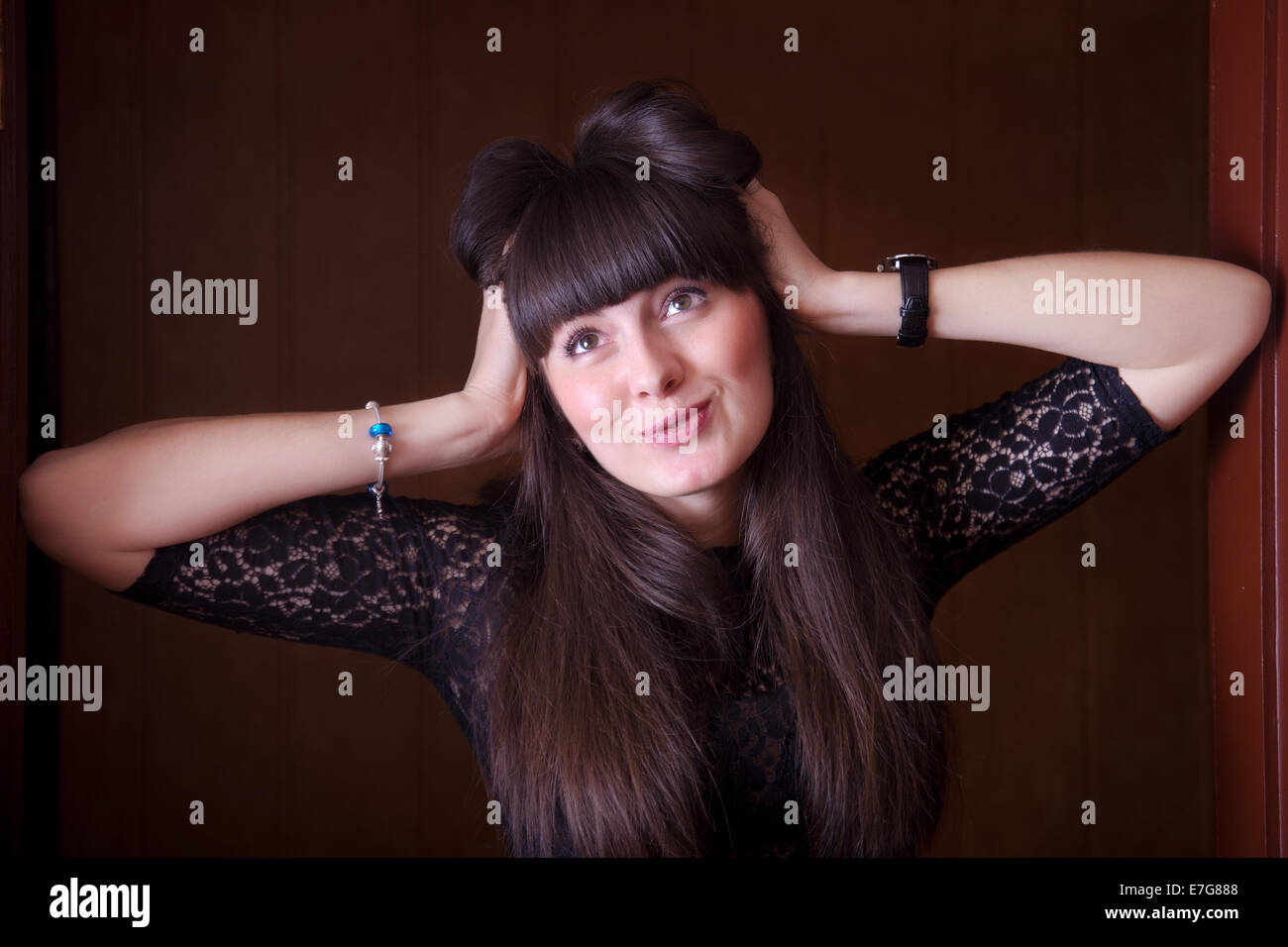 Portrait of a beautiful brunette woman Stock Photo