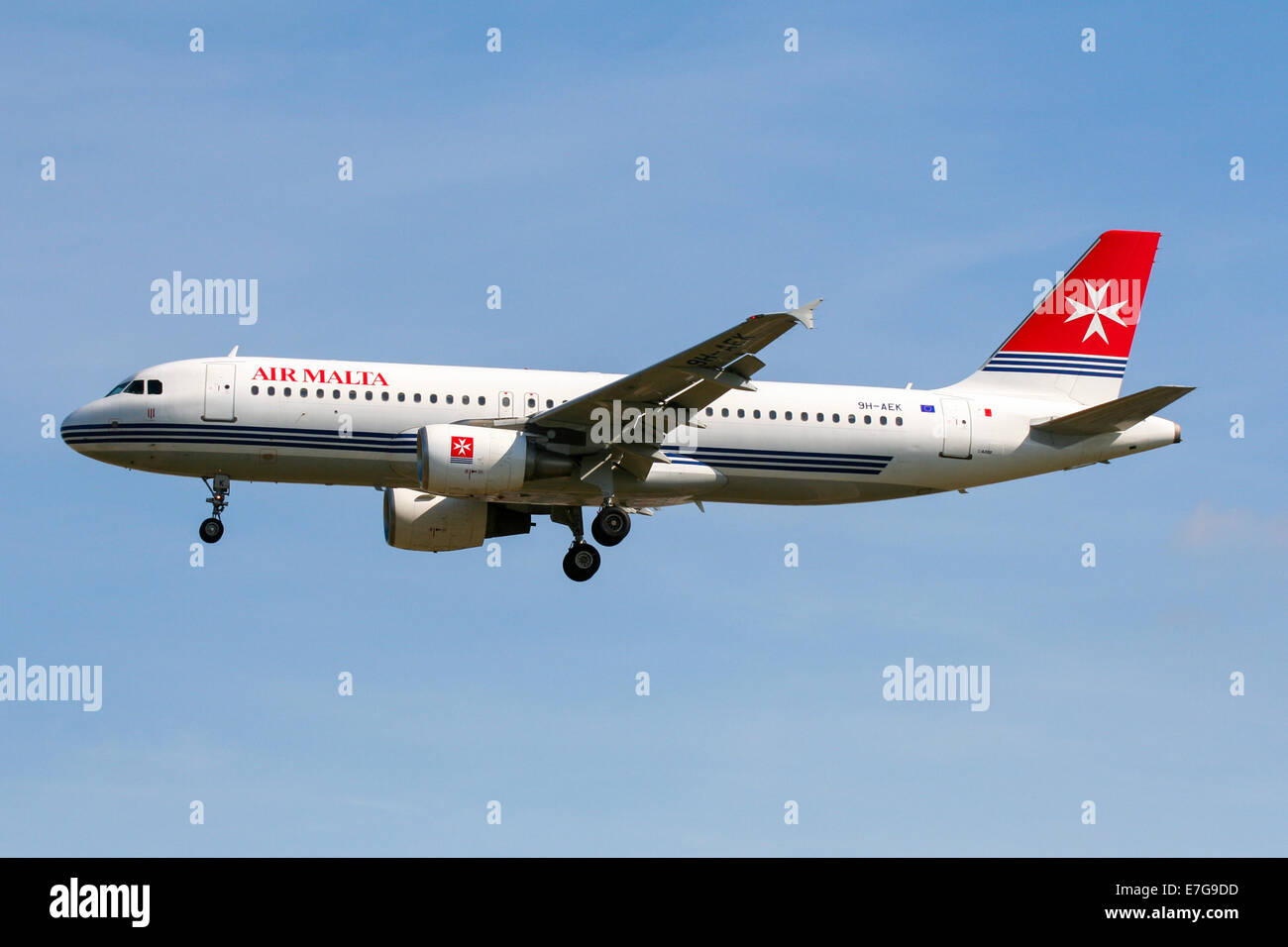 Air malta airbus a320 landing at heathrow airport hires stock