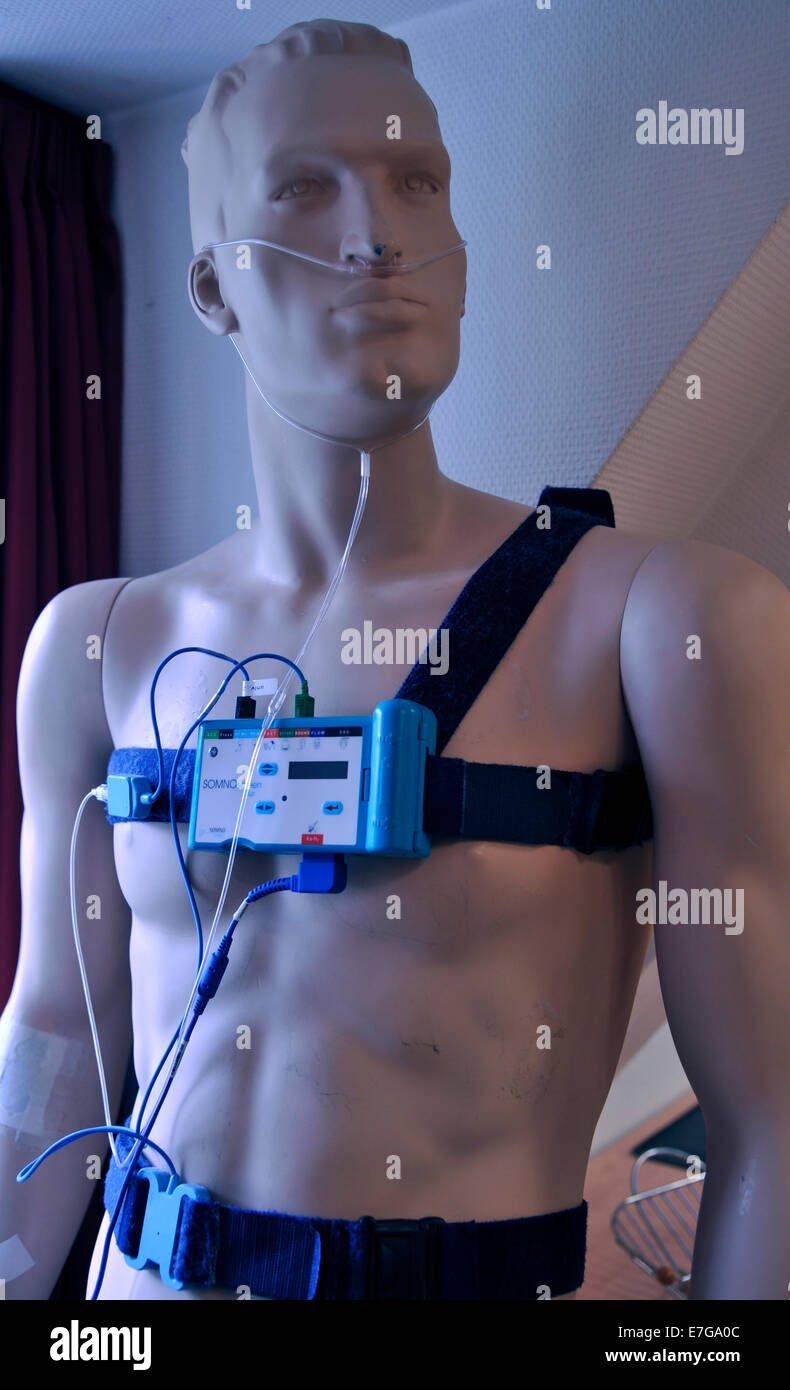 The self-help group “Sleep apnea/respiratory arrest Iserlohn” receives information about respiratory disorder by a pulmonologist in the specialist hospital Grafschaft Abbey. Stock Photo