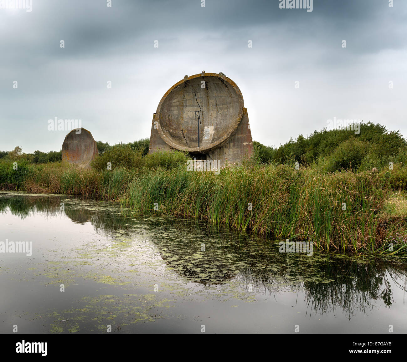 A forerunner to radar these sound mirrors were used during world war 2 to detect aircraft crossing the English Channel Stock Photo