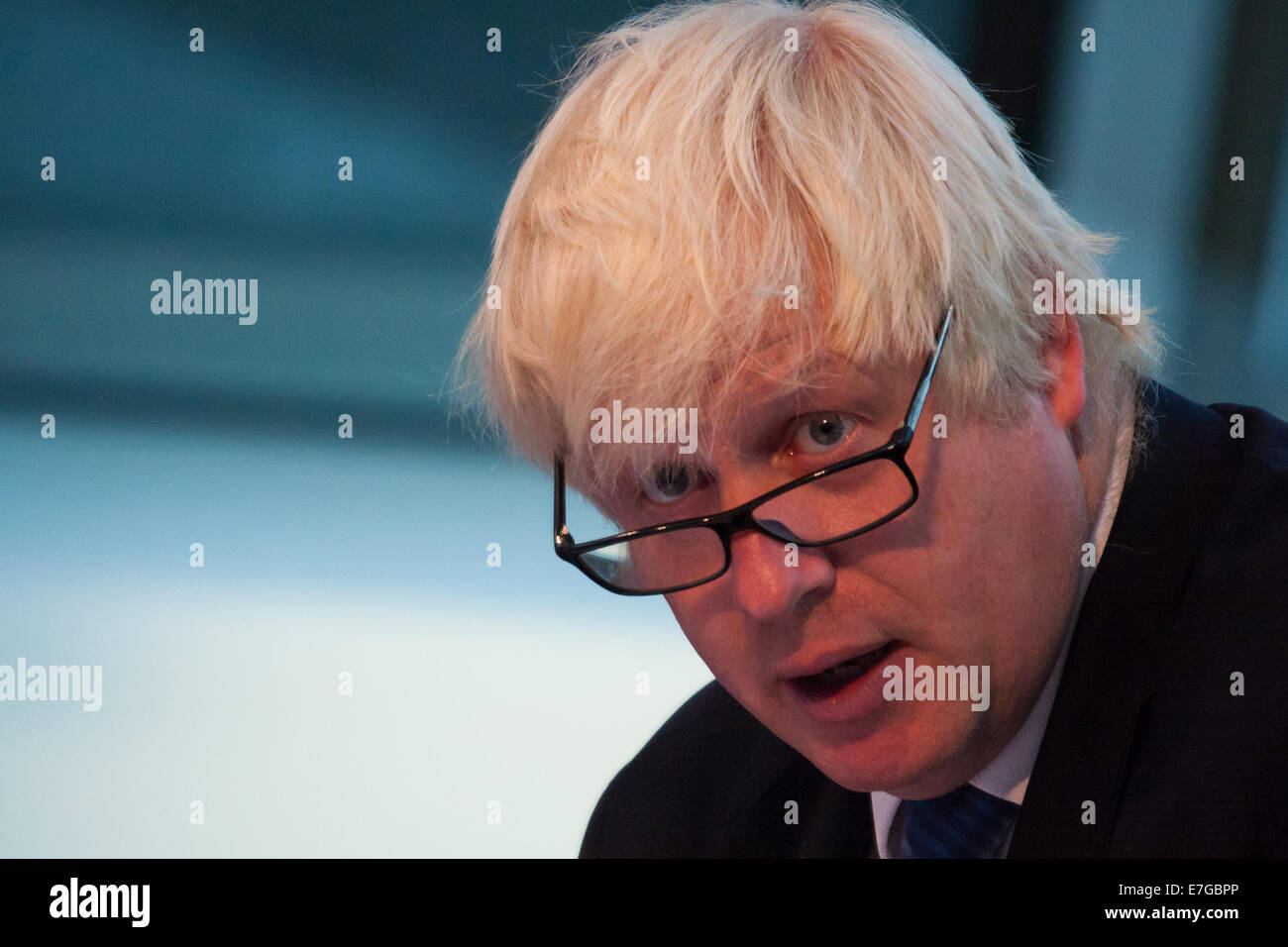 City Hall, London. September 17th 2014. Mayor of London Boris Johnson fields questions from members of the London Assembly during Mayor's Question Time. Credit:  Paul Davey/Alamy Live News Stock Photo