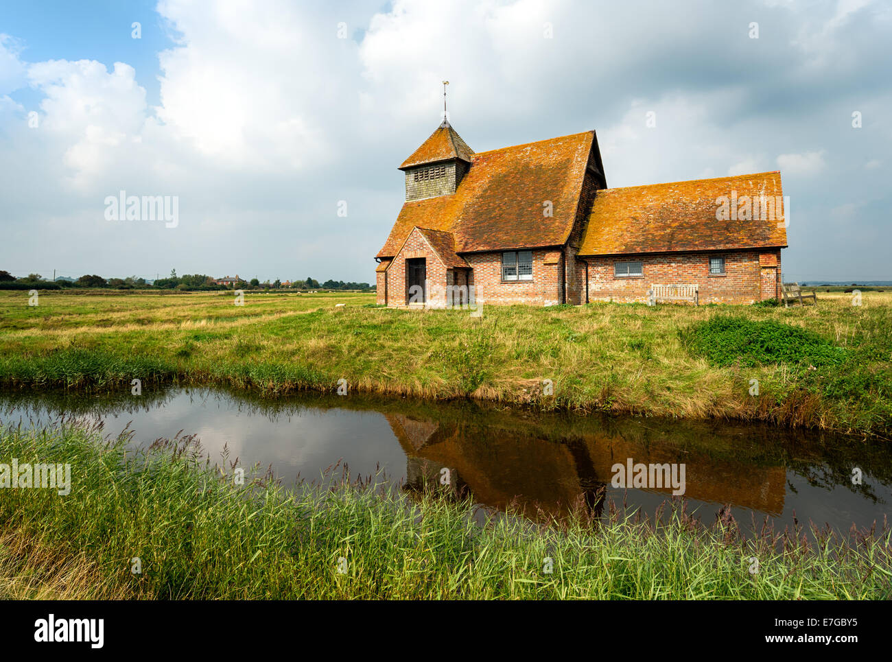 The church at Fairfield on Romney Marsh in the Kent countryside Stock Photo