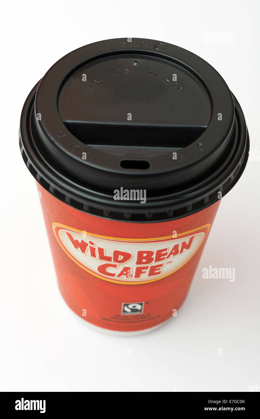 Wild Bean Cafe take-away coffee cup Stock Photo