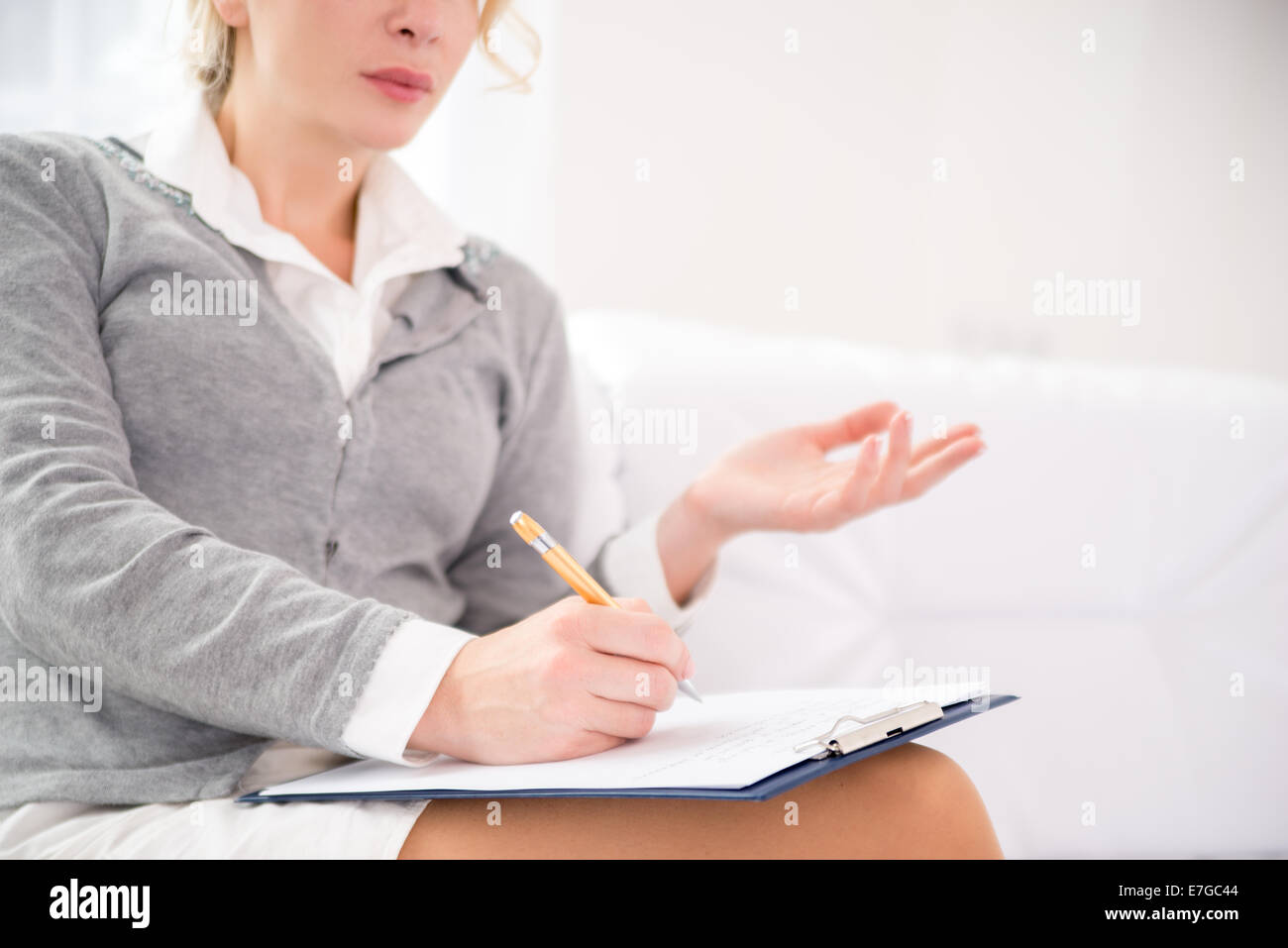 Professional psychiatrist during therapy session Stock Photo Alamy