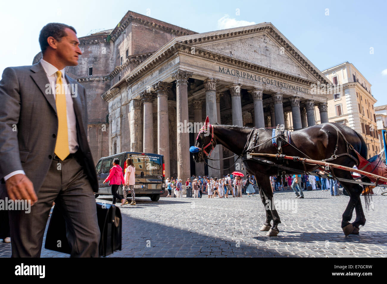 Italy: The Pantheon in Rome. Photo from 5th September 2014. Stock Photo