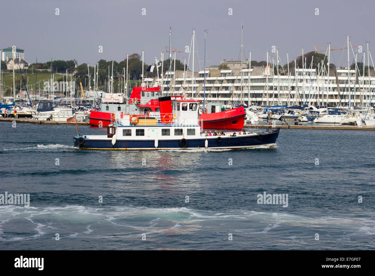 The Edgcumbe Belle, a foot passenger ferry between Admiral's Hard, Stonehouse, Plymouth and Cremyll in Cornwall Stock Photo
