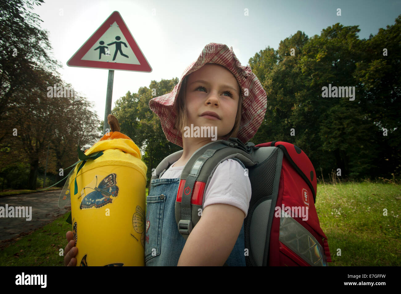 First day at school with sugar cone in Saxony Anhalt, Germany. Stock Photo
