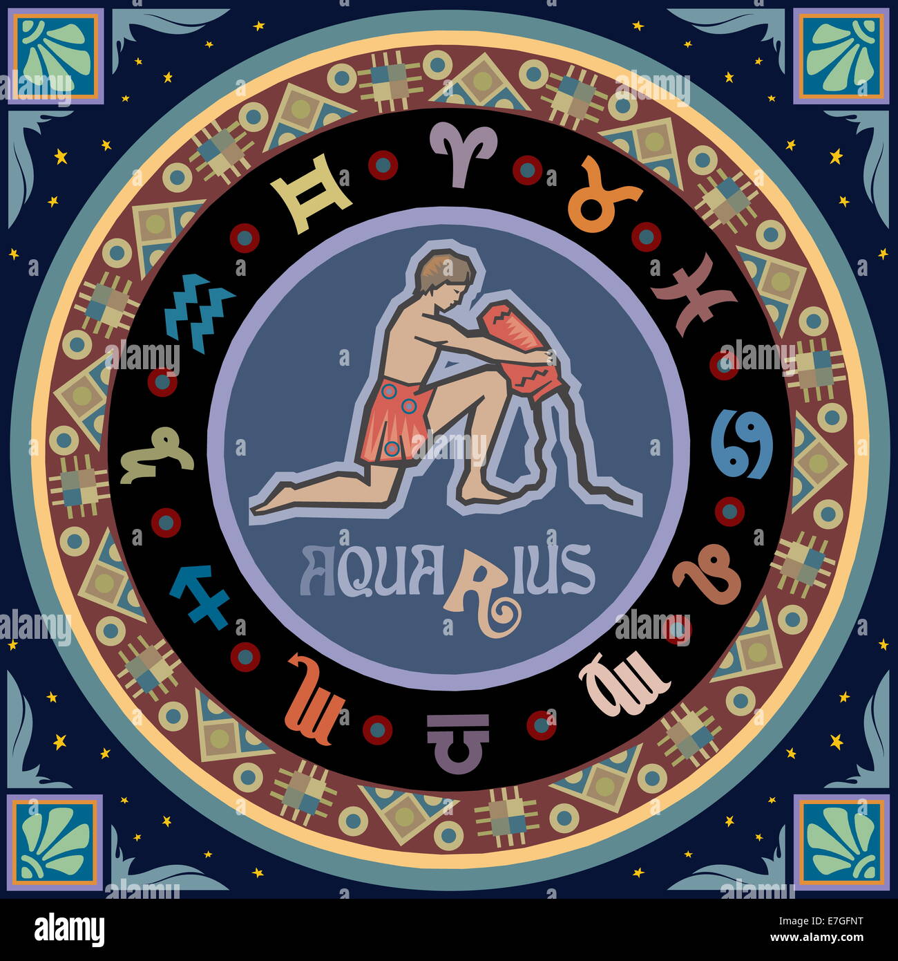Horoscope Zodiac sign illustration. Please find another sign in the same series. Stock Photo
