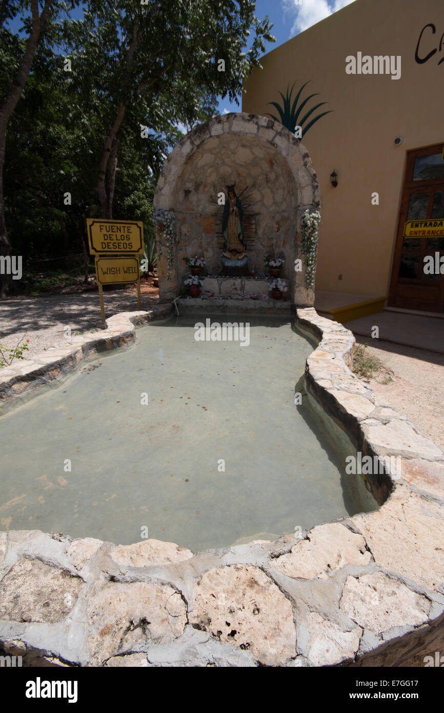 Empty wishing well at the tequila museum Don Tadeo, Mexico Stock Photo