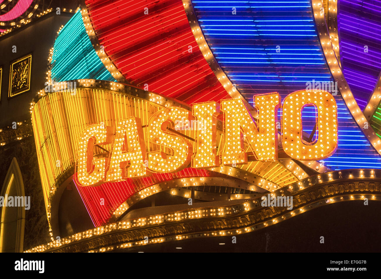 Sign of Casino Lisboa Macau, famous casino hotel. Stock Photo