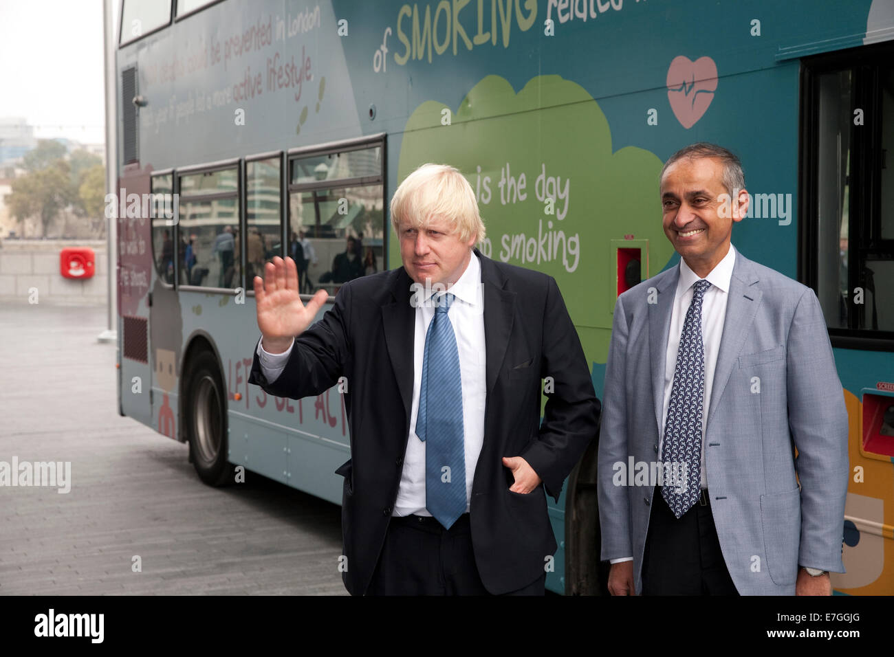 The Mayor London, Boris Johnson and Professor Lord Ara Darzi launch the London Health Commissions London bus the need to improve health of Londoners Stock Photo - Alamy