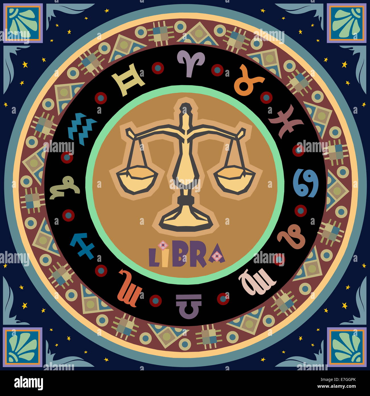 Horoscope Zodiac sign illustration. Please find another sign in the same series. Stock Photo