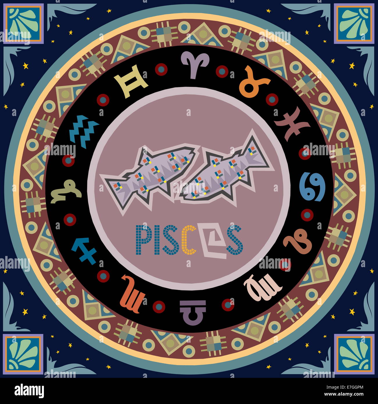 Horoscope Zodiac sign illustration. Please find another sign in the same series. Stock Photo