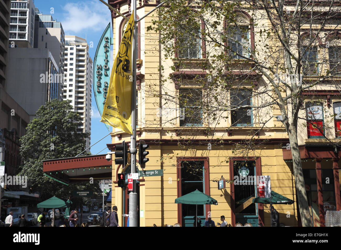 starbucks coffee shop on street in Sydney central business
