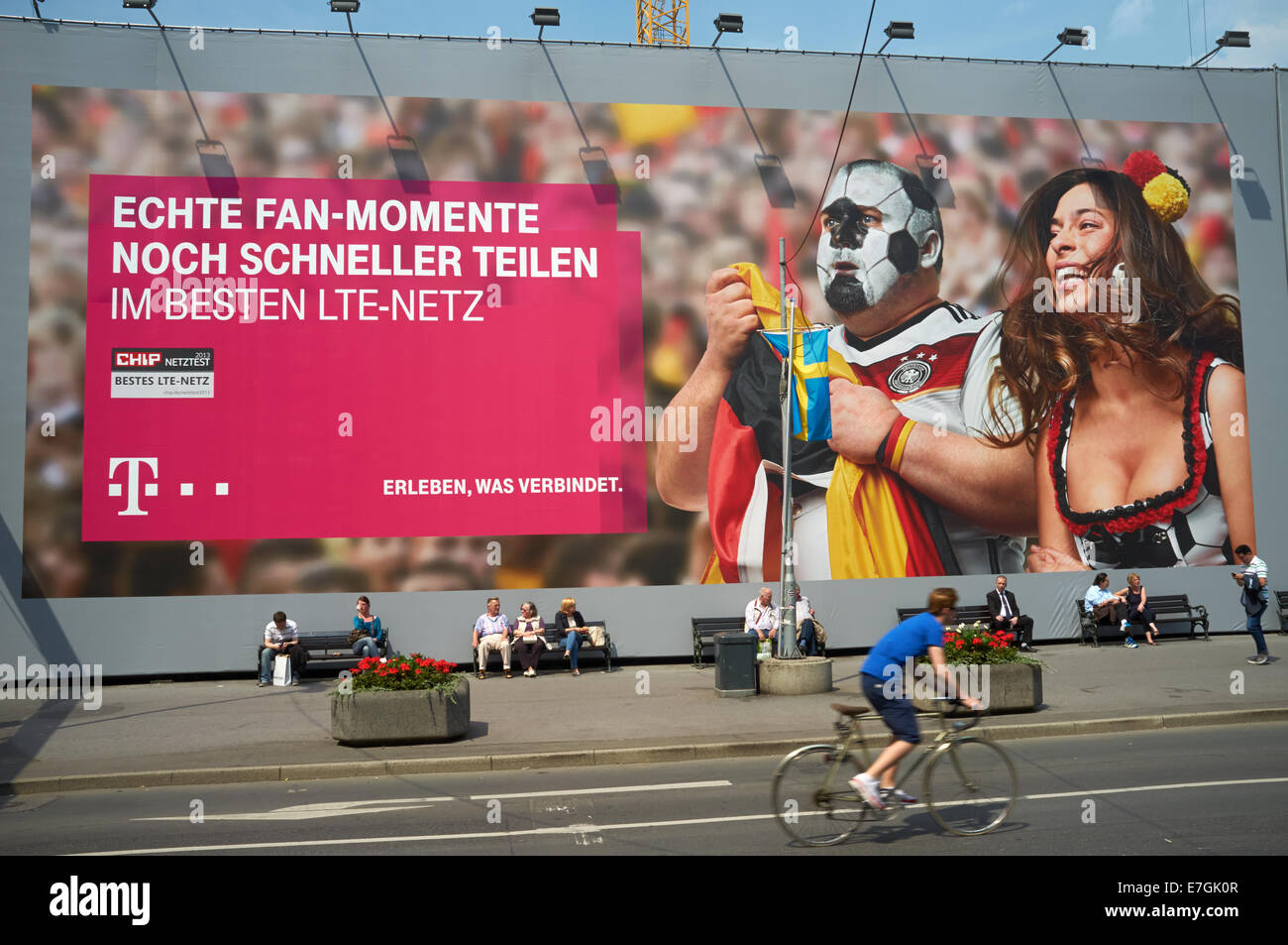 T Mobile billboard advert Dusseldorf Germany Stock Photo