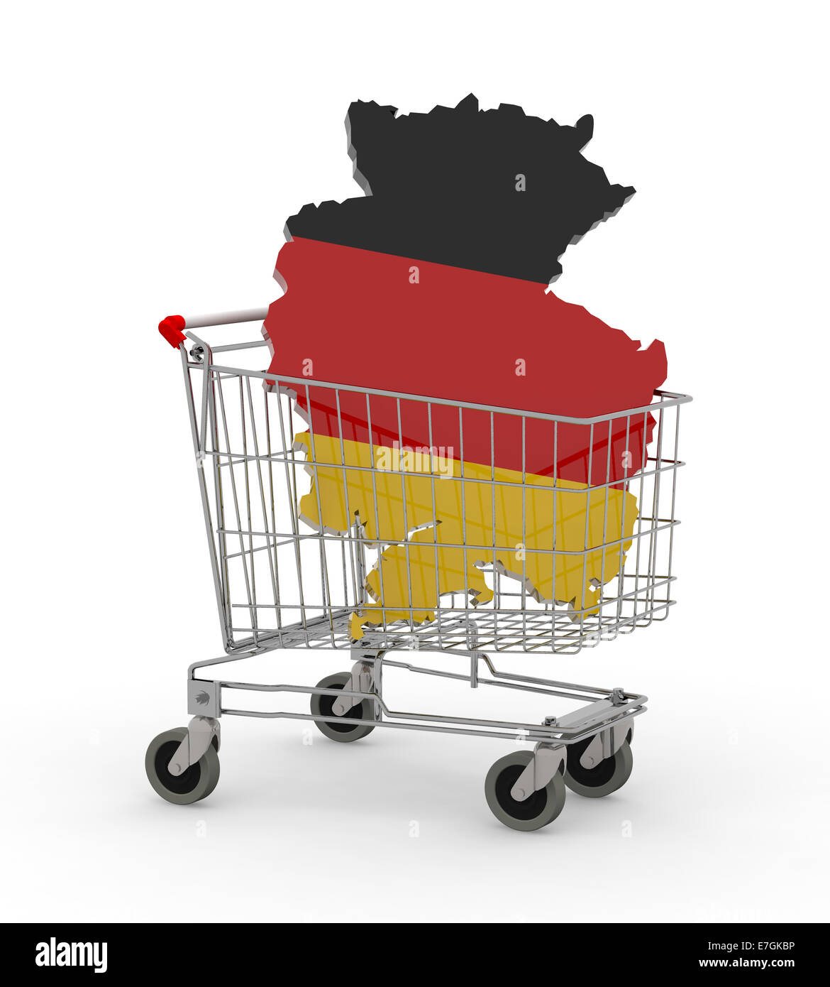 german 3d map into shopping cart, 3d illustration Stock Photo Alamy