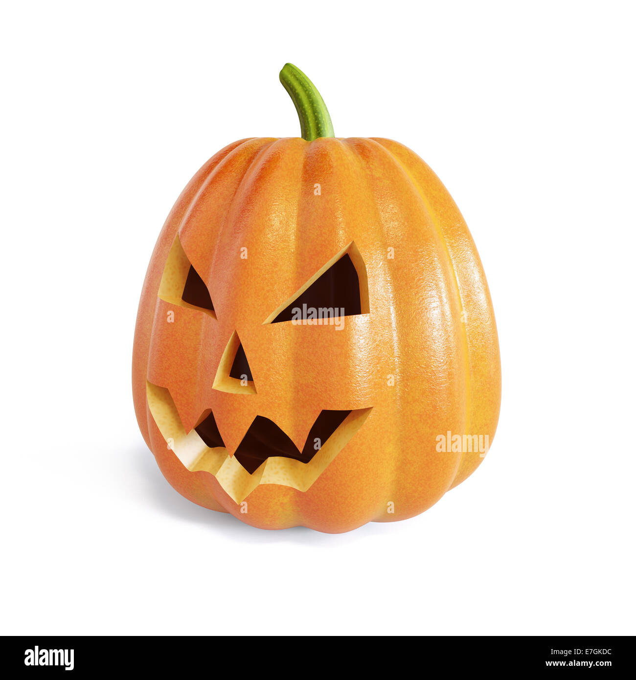 3d render of the Jack O Lantern halloween pumpkin. Isolated on white ...