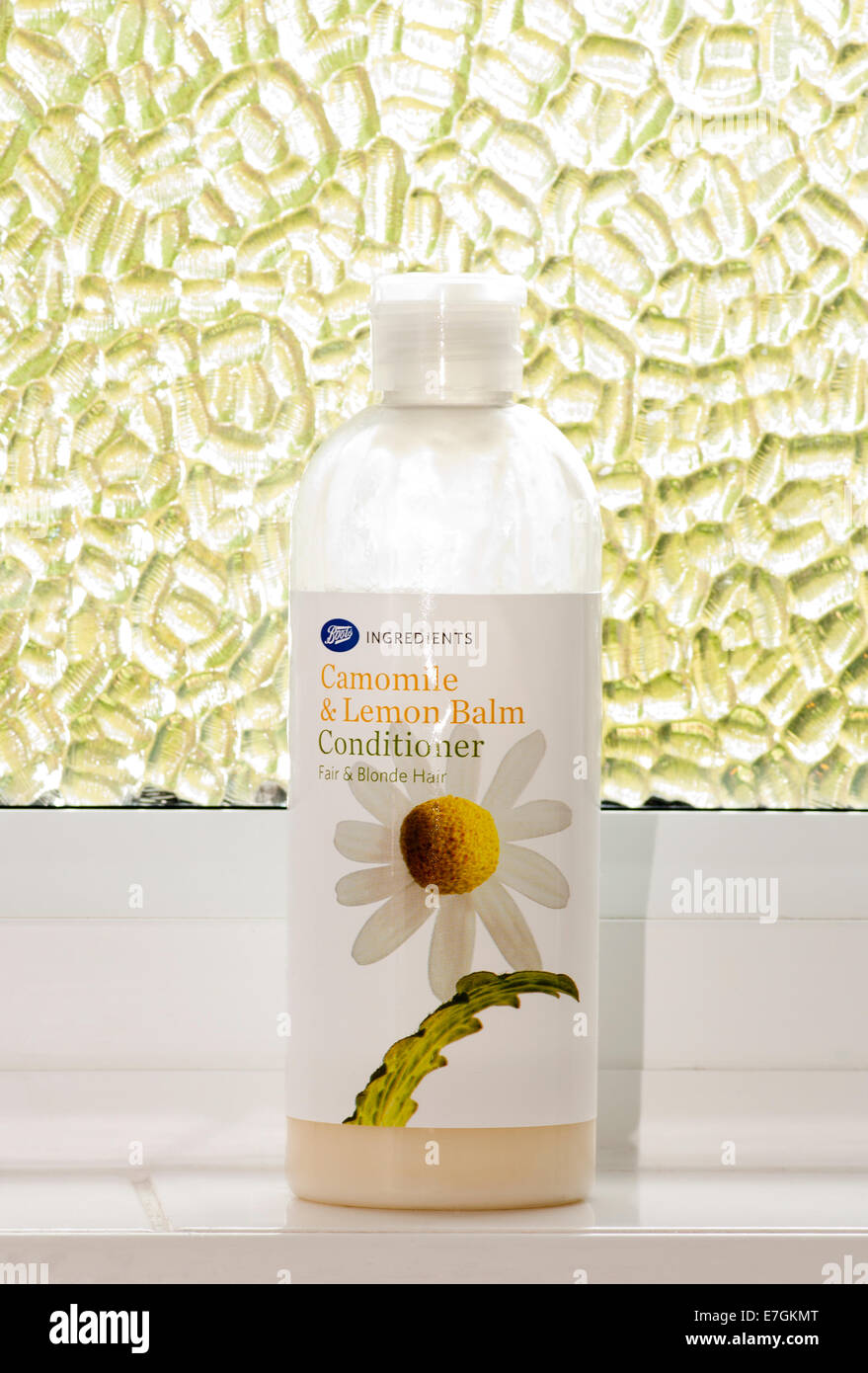 Bottle Of Boots Camomile and Lemon hair Conditioner Stock Photo