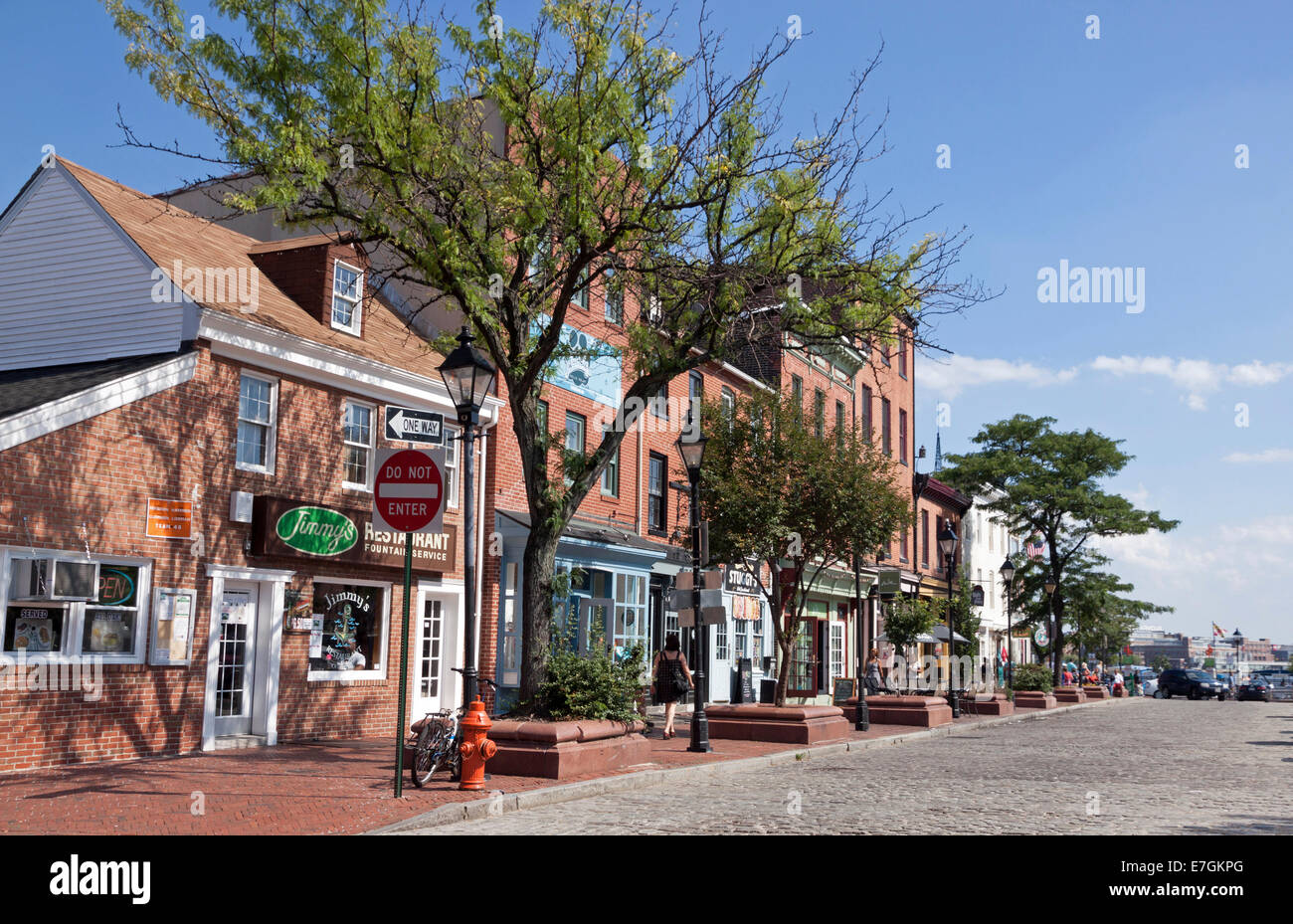Fells Point, South Broadway, in Baltimore, Maryland. Stock Photo