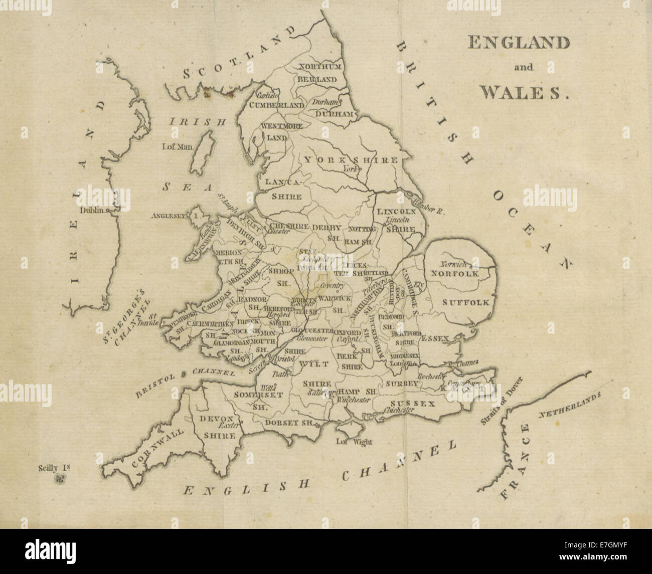 Aikin(1800) p012 - England and Wales Stock Photo