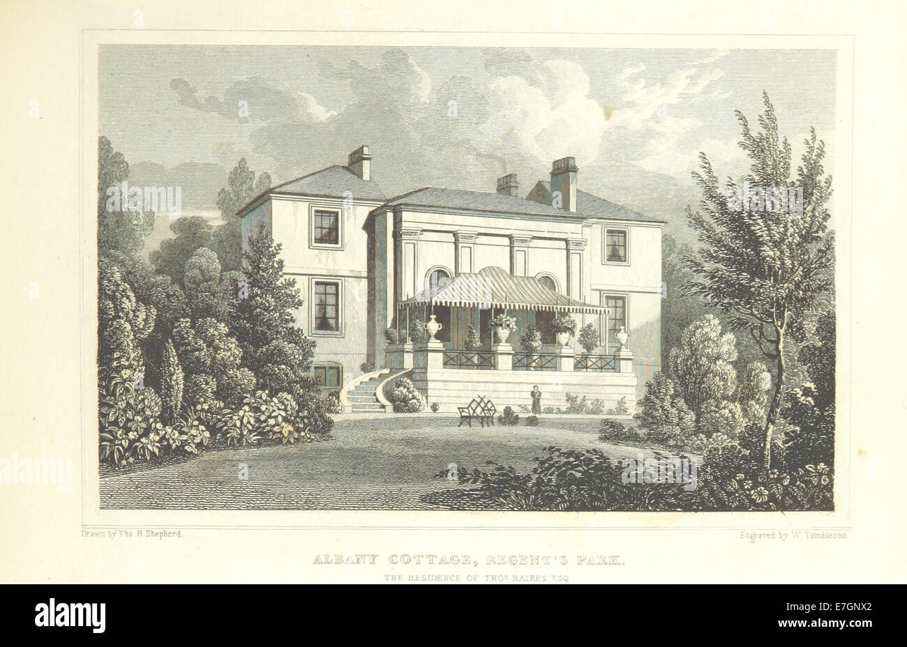 Albany Cottage, Regent's Park - Shepherd, Metropolitan Improvements (1828), p227 Stock Photo