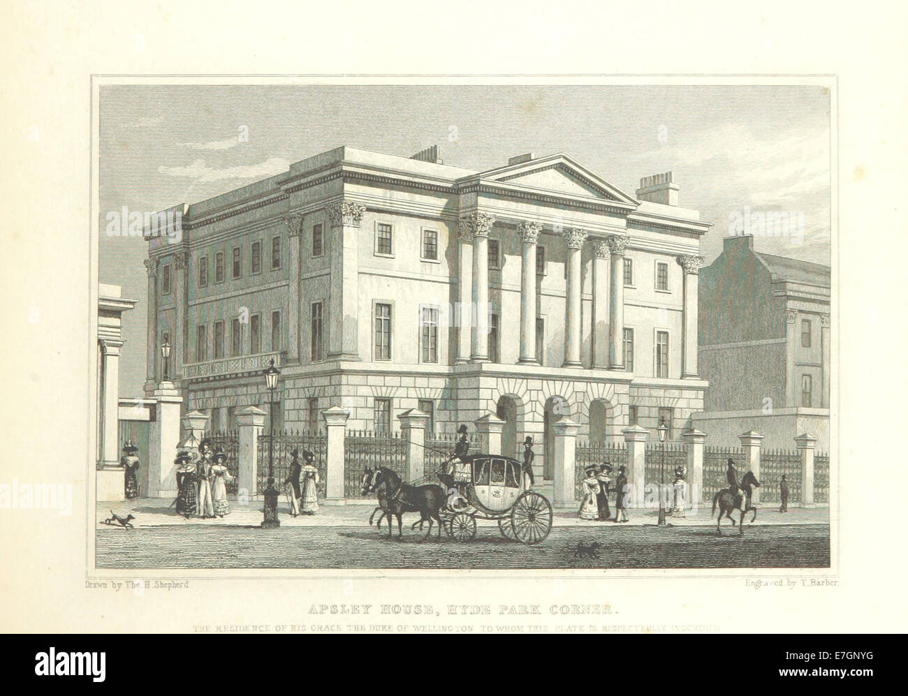 Apsley House, Hyde Park Corner - Shepherd, Metropolitan Improvements (1828), p227 Stock Photo