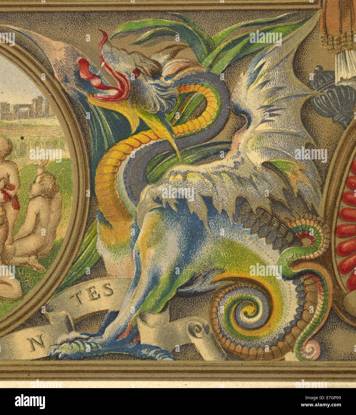 A dragon - The Illuminated Books of the middle ages (1844-1849) - BL Stock Photo