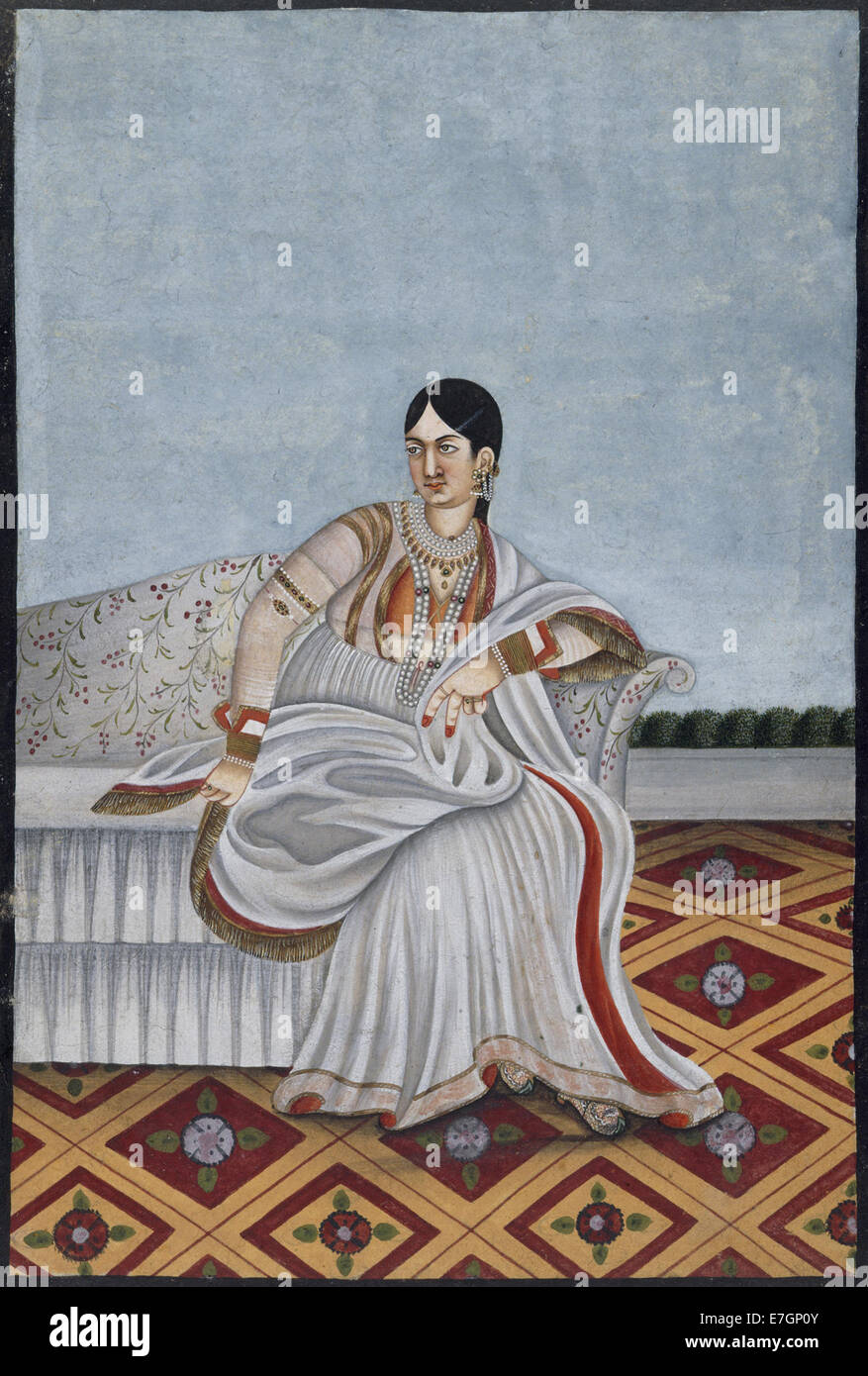 A portrait of an Indian dancing girl, c.1780-1790 - BL Add.Or.2659 Stock Photo