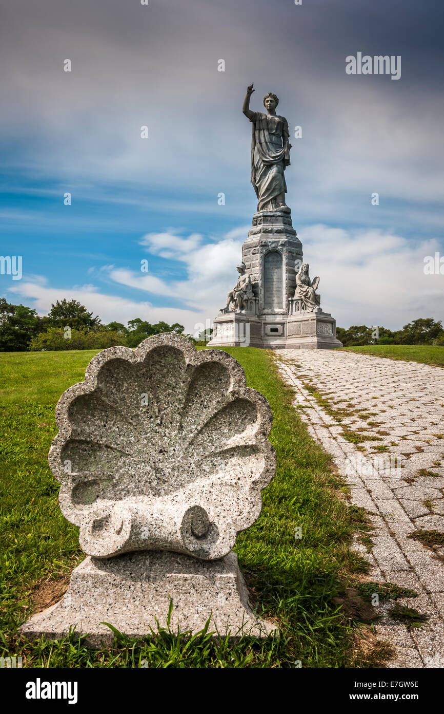 The National Monument to the Forefathers in Plymouth, Massachusetts - USA Stock Photo