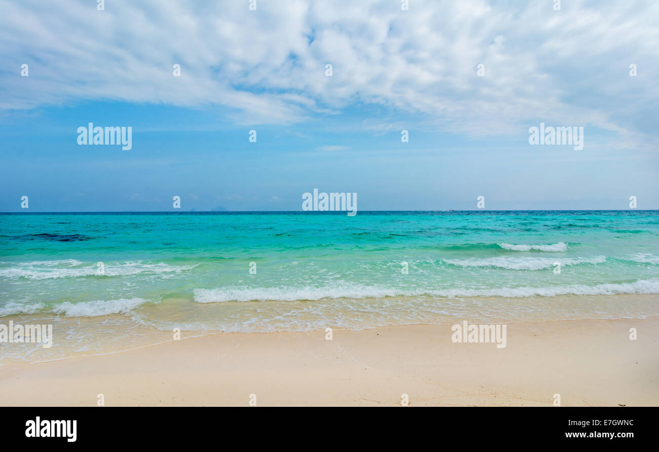Seaside beach in Thailand, Asia.Blue sky and white sand at Bamboo Island, Thailand Stock Photo