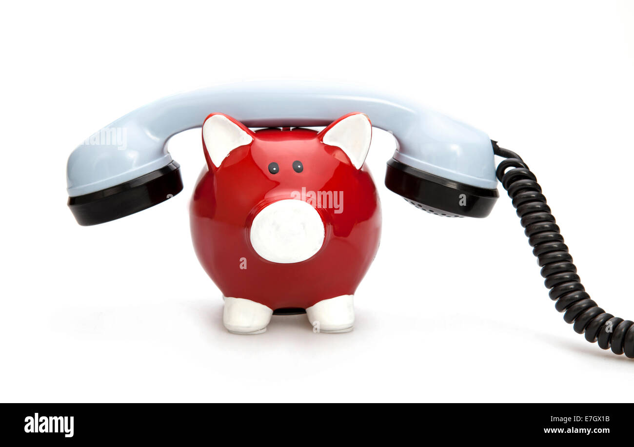 Telephone Banking on the white background. Isolated on white Stock