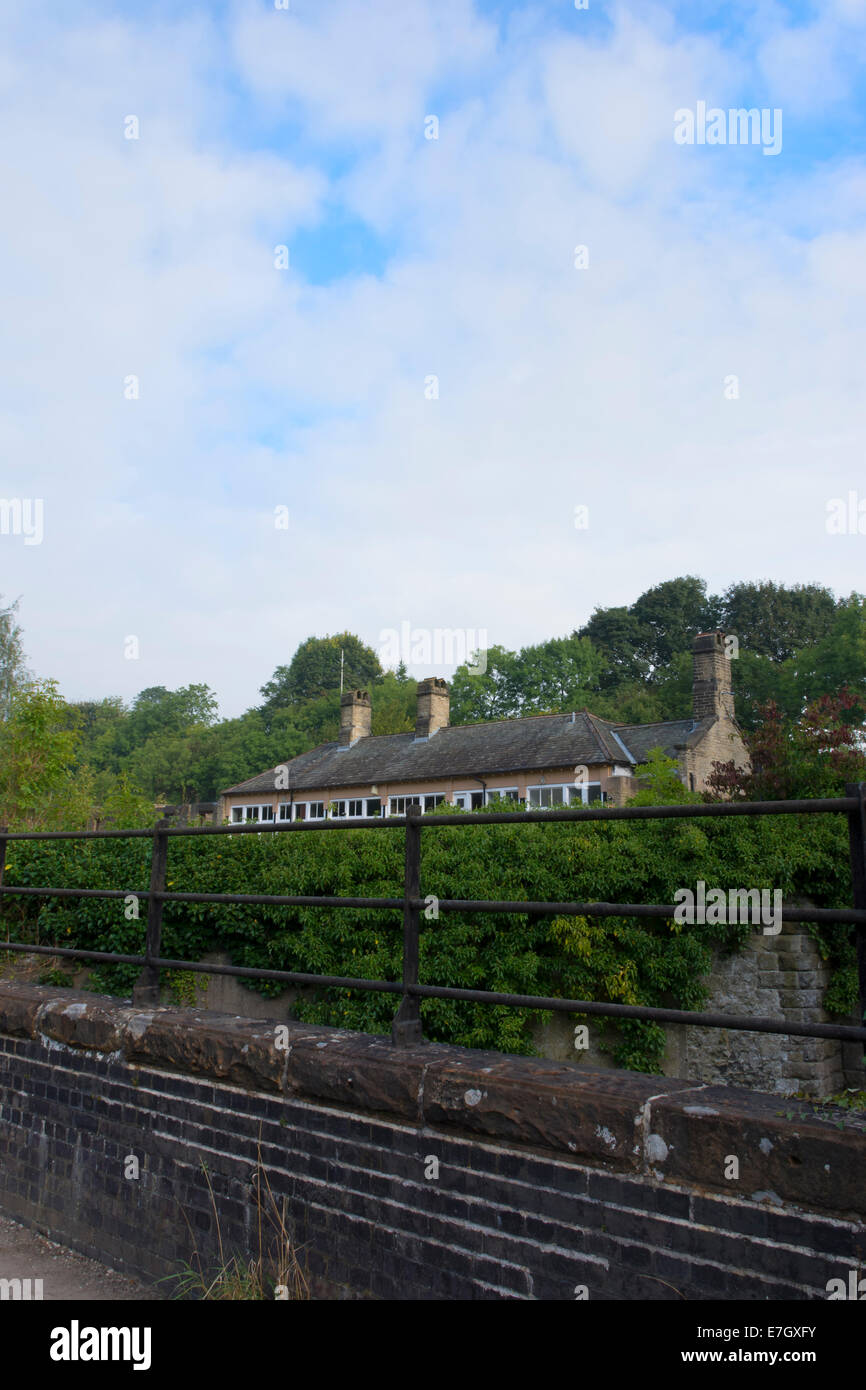 a remote railway station on the Monsal trail in the peak district, Derbyshire, United kingdom Stock Photo