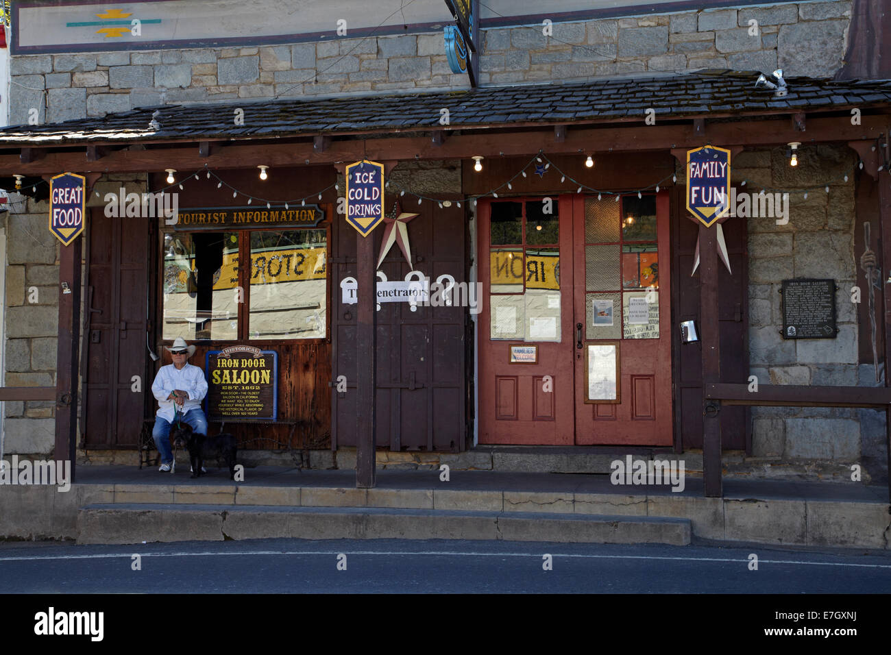 Iron Door Saloon (claimed to be the oldest saloon in California), Main Street, Groveland, Tuolumne County, California, USA Stock Photo