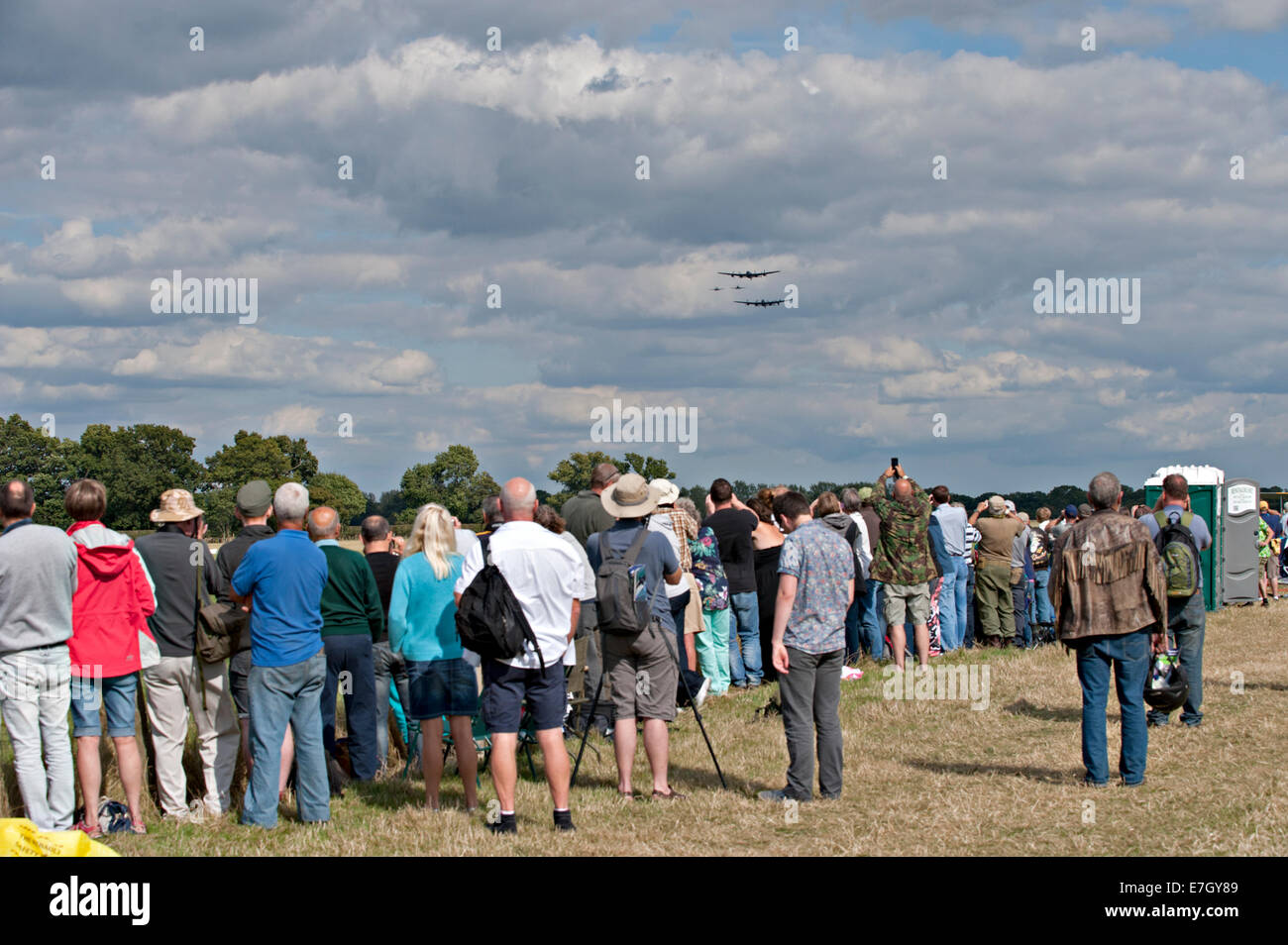Crowds watch at Headcorn, Kent as the Battle of Britain Memorial Flight